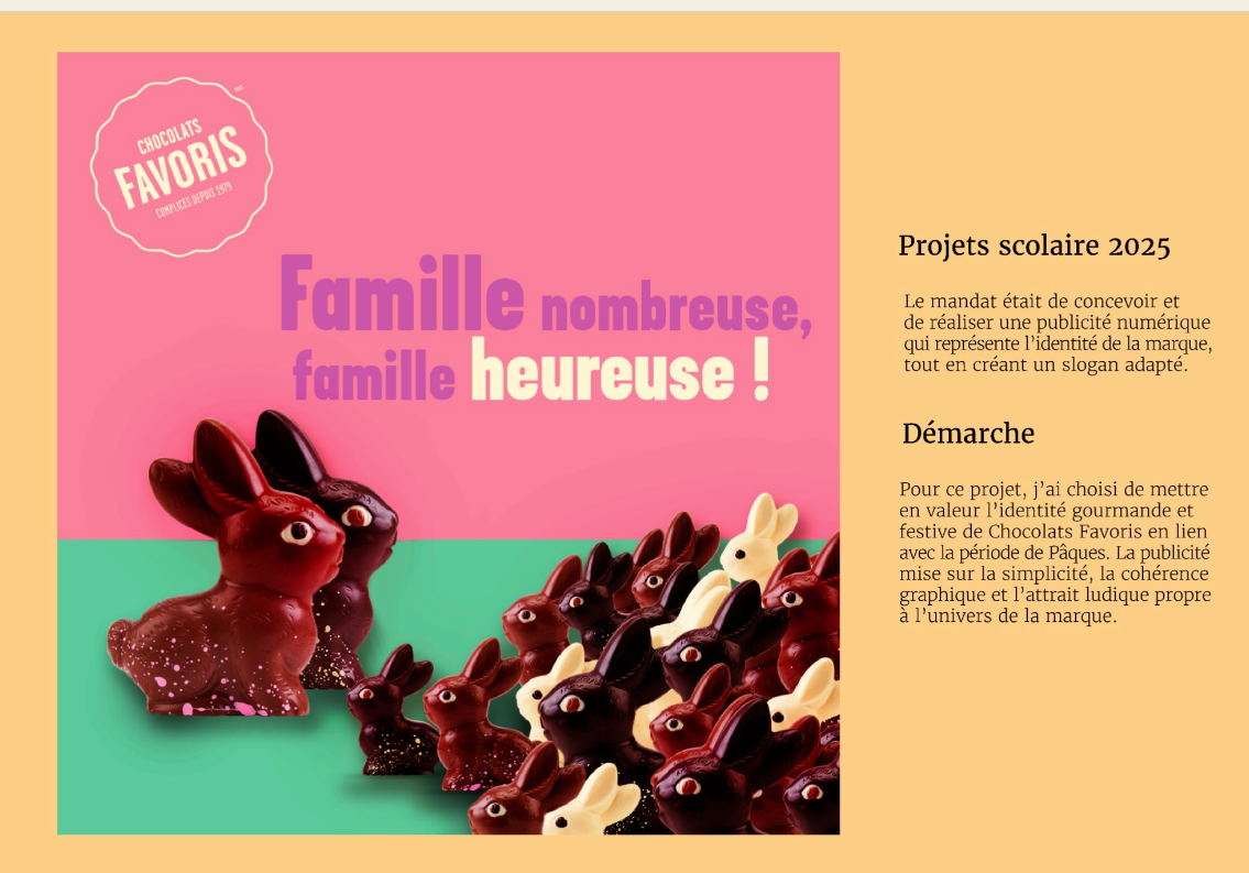 Présentation du projet Chocolats Favoris